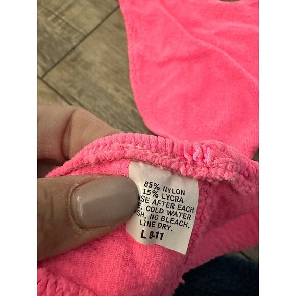 Vintage 80s Raisins Pink High Waist Summer Swimsuit Bikini Set Size L(9-11) - Picture 6 of 6